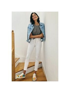 Citizens of Humanity Rocket High-Rise Button-Fly Skinny Jeans - White